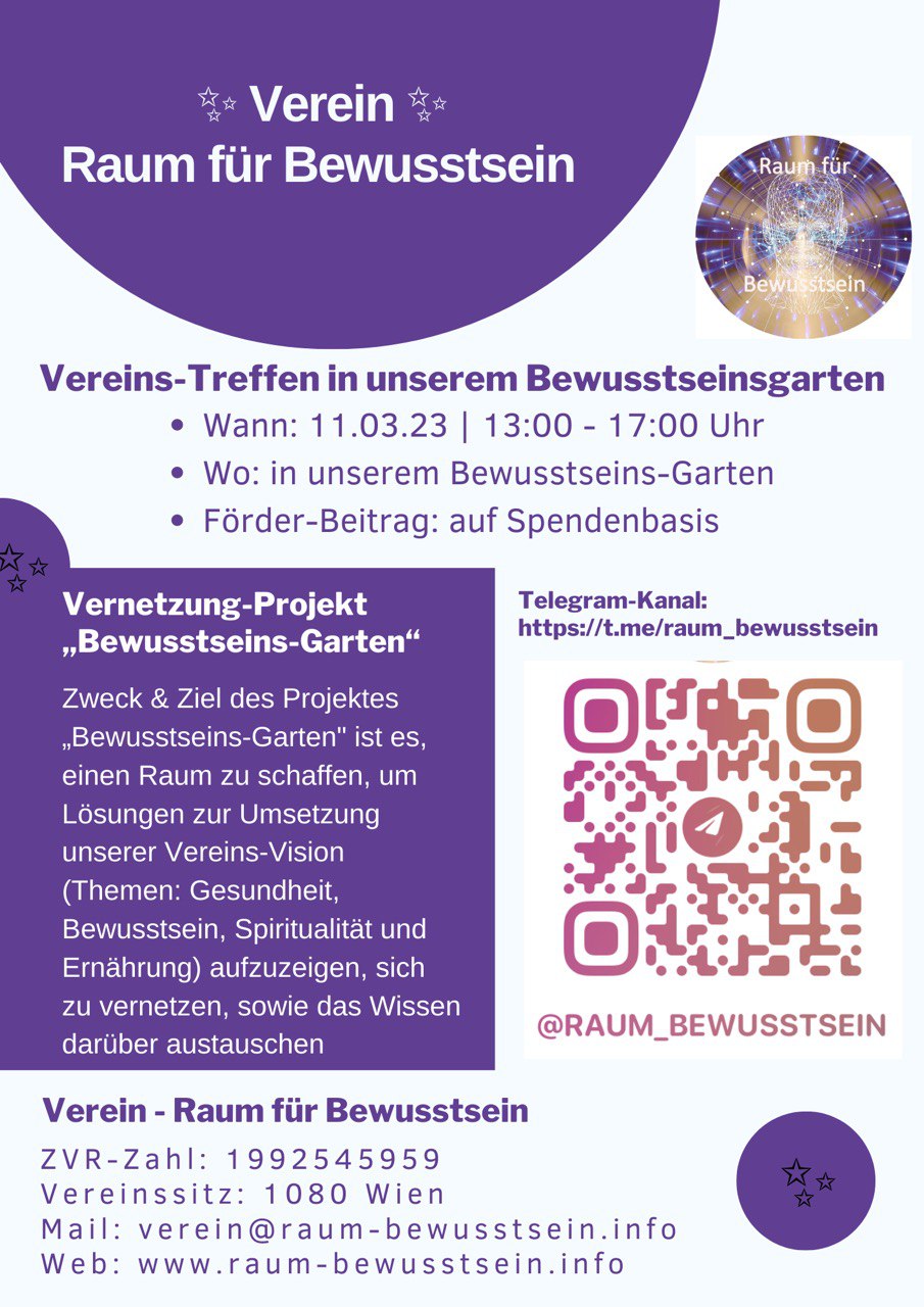 Treffen in unserem Bewusstseins-Garten | 11.03.2023